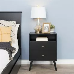 Prepac Milo 2-drawer Tall Nightstand With Open Shelf, Black 19 Prepac Milo 2-drawer Tall Nightstand With Open Shelf, Black -Prepac Shop 330746115 AlternateImage1