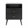 Prepac Milo 2-drawer Tall Nightstand With Open Shelf, Black -Prepac Shop 330746115 AlternateImage2