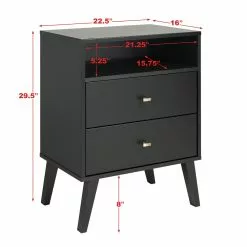 Prepac Milo 2-drawer Tall Nightstand With Open Shelf, Black 15 Prepac Milo 2-drawer Tall Nightstand With Open Shelf, Black -Prepac Shop 330746115 AlternateImage8