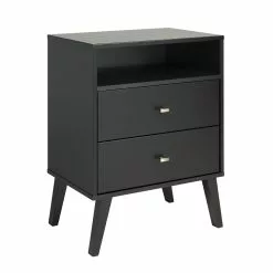 Prepac Milo 2-drawer Tall Nightstand With Open Shelf, Black 18 Prepac Milo 2-drawer Tall Nightstand With Open Shelf, Black -Prepac Shop 330746115 MainImage 001