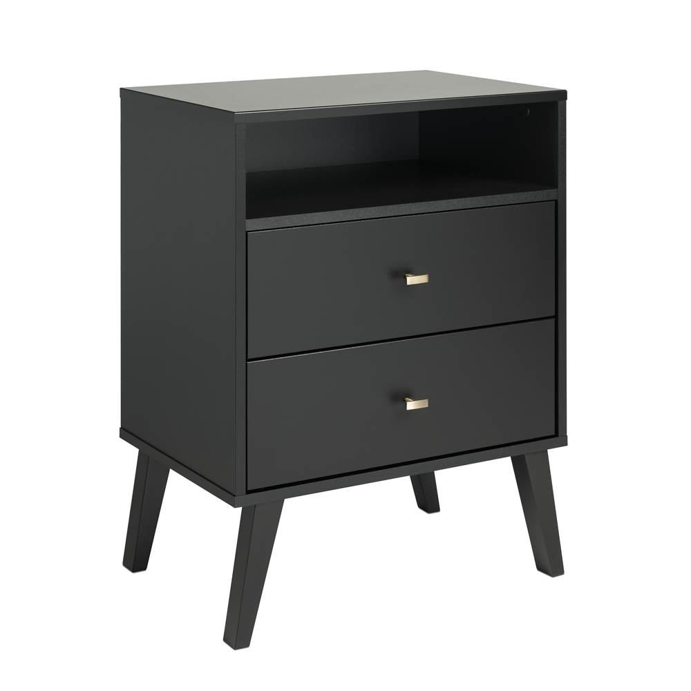 Prepac Milo 2-drawer Tall Nightstand With Open Shelf, Black 10 Prepac Milo 2-drawer Tall Nightstand With Open Shelf, Black - Image 8