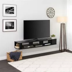 Prepac Wide Wall Mounted TV Stand In Black Finish - 70-in X 16-in X 48-in -Prepac Shop 330746129 AlternateImage5
