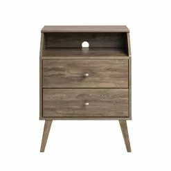 Prepac Milo 2-Drawer Night Stand With Angled Top - Drifted Gray -Prepac Shop 330768950 AlternateImage2