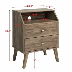 Prepac Milo 2-Drawer Night Stand With Angled Top - Drifted Gray -Prepac Shop 330768950 AlternateImage5