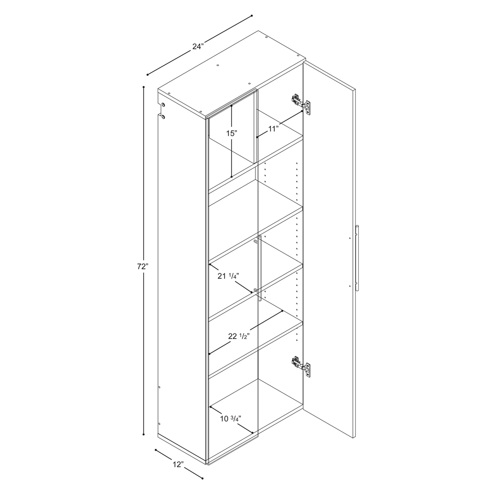 Prepac HangUps Large Storage Cabinet - 24-in - White 5 Prepac HangUps Large Storage Cabinet - 24-in - White - Image 3