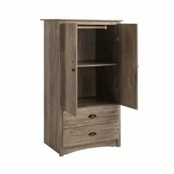 Prepac Salt Spring Armoire - 58-in X 31-in - Drifted Gray