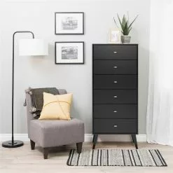 Prepac Milo Tall 6-Drawer Chest - Black -Prepac Shop 330768991 AlternateImage4