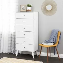 Prepac Milo Tall 6-Drawer Chest - White -Prepac Shop 330768992 AlternateImage1