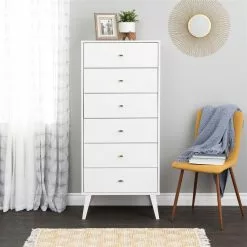 Prepac Milo Tall 6-Drawer Chest - White -Prepac Shop 330768992 AlternateImage4