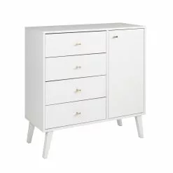 Prepac Milo 4-Drawer Chest With Door - White 15 Prepac Milo 4-Drawer Chest With Door - White -Prepac Shop 330769001 AlternateImage3