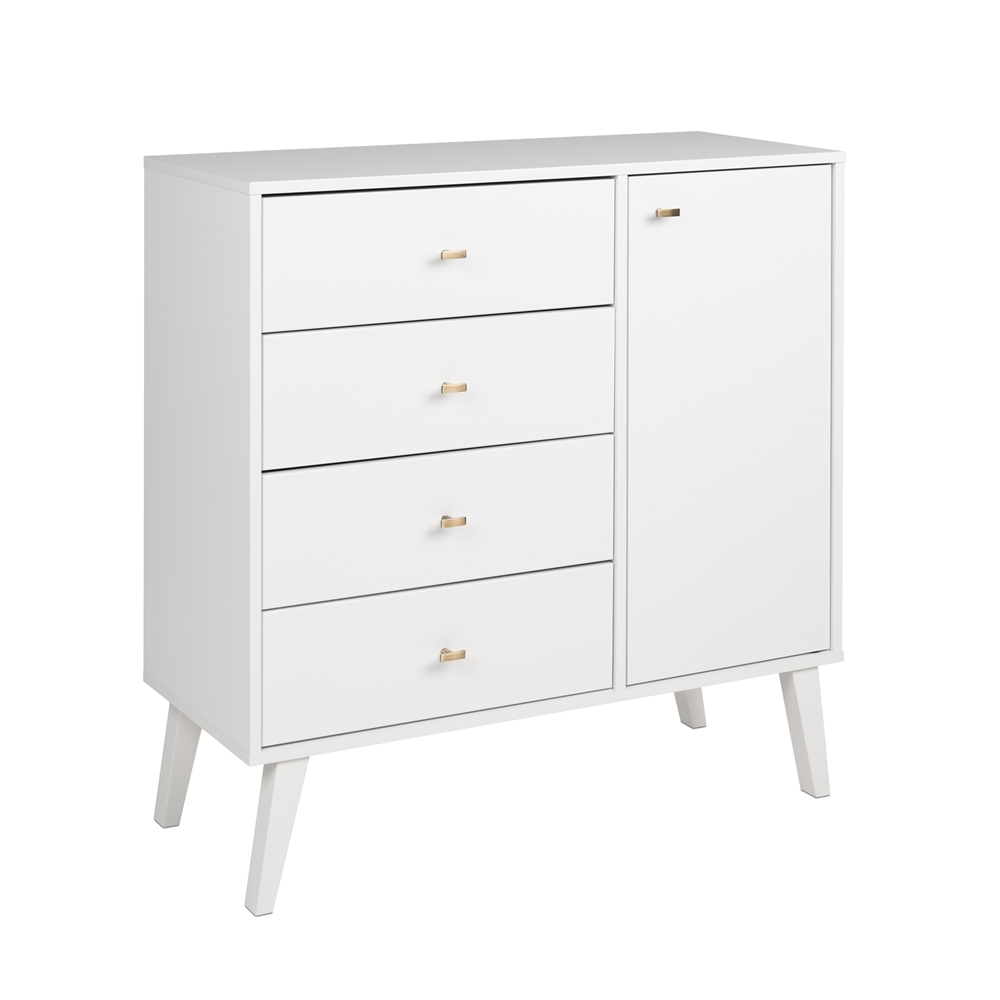 Prepac Milo 4-Drawer Chest With Door - White 7 Prepac Milo 4-Drawer Chest With Door - White - Image 5