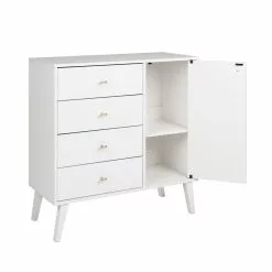 Prepac Milo 4-Drawer Chest With Door - White 18 Prepac Milo 4-Drawer Chest With Door - White -Prepac Shop 330769001 AlternateImage4