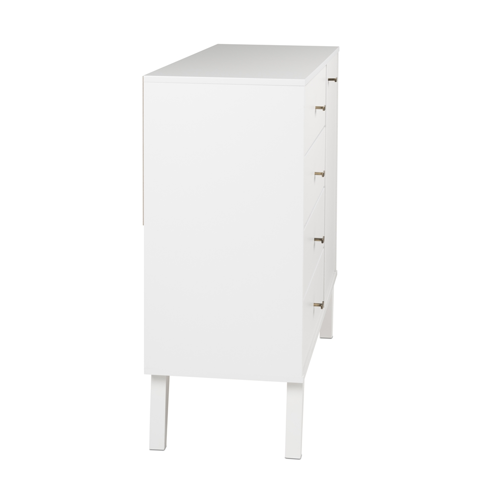 Prepac Milo 4-Drawer Chest With Door - White 4 Prepac Milo 4-Drawer Chest With Door - White - Image 2
