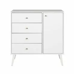 Prepac Milo 4-Drawer Chest With Door - White 16 Prepac Milo 4-Drawer Chest With Door - White -Prepac Shop 330769001 MainImage frCA