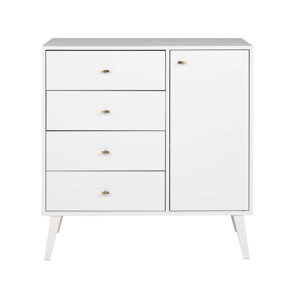 Prepac Milo 4-Drawer Chest With Door - White 8 Prepac Milo 4-Drawer Chest With Door - White - Image 6