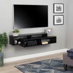 Prepac Black Wall-Mounted Console