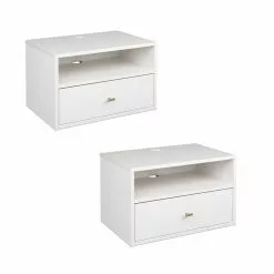 Prepac Floating Bedroom Set Of 2 White Hanging Nightstand -Prepac Shop 330793070 MainImage 001