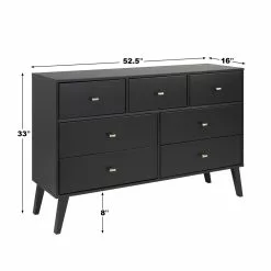 Prepac Milo Black 7-drawer Standard (horizontal) Dresser -Prepac Shop 330847754 AlternateImage8