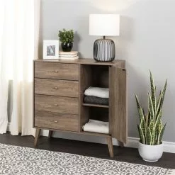 Prepac Milo Drifted Grey 4-drawer Combo Dresser -Prepac Shop 330847755 AlternateImage2