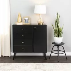 Prepac Milo Black 4-drawer Combo Dresser -Prepac Shop 330847756 AlternateImage1