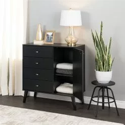 Prepac Milo Black 4-drawer Combo Dresser -Prepac Shop 330847756 AlternateImage2