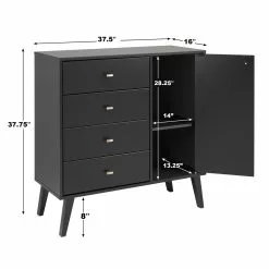 Prepac Milo Black 4-drawer Combo Dresser -Prepac Shop 330847756 AlternateImage8