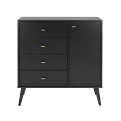 Prepac Milo Black 4-drawer Combo Dresser -Prepac Shop 330847756 MainImage 001