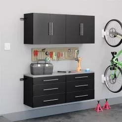 Prepac HangUps 60-in X 72-in Black Composite Wood - Storage Set F (4-Pack)