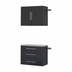 Prepac HangUps 30-in X 72-in Black Composite Wood - Storage Set A (2-Pack)
