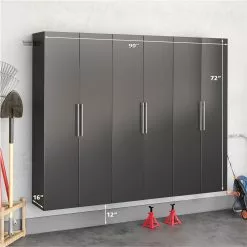 Prepac HangUps 90-in X 72-in Black Composite Wood - Storage Set D (3-Pack)