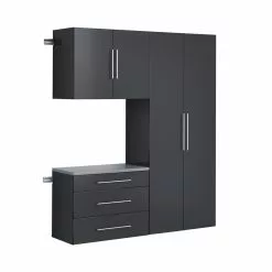 Prepac HangUps 60-in X 72-in Black Composite Wood - Storage Set B (3-Pack) -Prepac Shop 330915422 MainImage 001