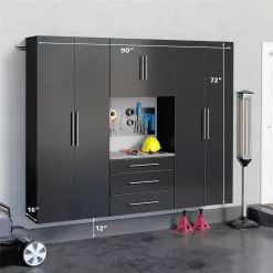 Prepac HangUps 90-in X 72-in Black Composite Wood - Storage Set G (4-Pack) 7 Prepac HangUps 90-in X 72-in Black Composite Wood - Storage Set G (4-Pack) -Prepac Shop 330915430 AlternateImage2