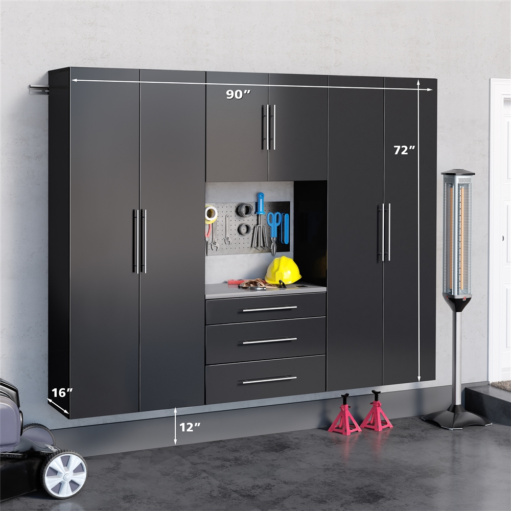 Prepac HangUps 90-in X 72-in Black Composite Wood - Storage Set G (4-Pack) 5 Prepac HangUps 90-in X 72-in Black Composite Wood - Storage Set G (4-Pack) - Image 3