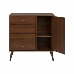 Prepac Milo Cherry Pine Contemporary 4-Drawer Chest With Side Cabinet -Prepac Shop 330928838 AlternateImage3
