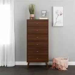 Prepac Milo Cherry Pine Contemporary 6-Drawer Tall Chest -Prepac Shop 330928841 AlternateImage1