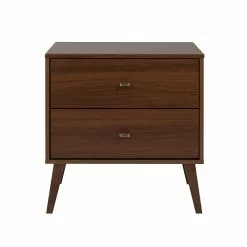 Prepac Milo Cherry Pine Contemporary 2-Drawer Nightstand -Prepac Shop 330928842 AlternateImage3