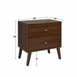 Prepac Milo Cherry Pine Contemporary 2-Drawer Nightstand -Prepac Shop 330928842 AlternateImage8