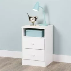 Prepac Astrid 2-Drawer White Pine Nightstand