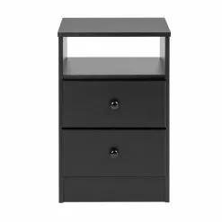 Prepac Astrid 2-Drawer Black Pine Nightstand -Prepac Shop 330981239 AlternateImage2