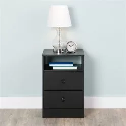 Prepac Astrid 2-Drawer Black Pine Nightstand -Prepac Shop 330981239 AlternateImage5
