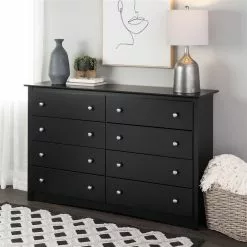Prepac Sonoma Black Pine 8-Drawer Double Dresser -Prepac Shop 331062694 AlternateImage4