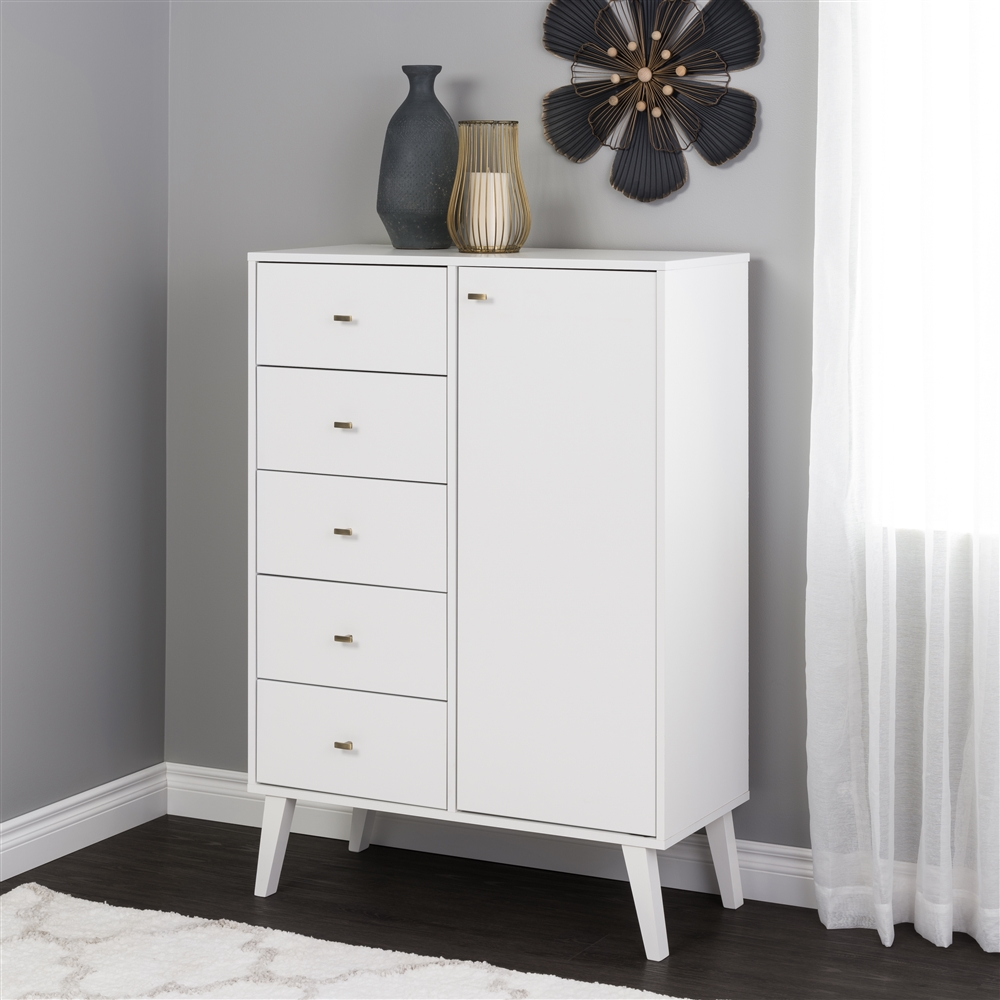 Prepac Milo White Pine 5-Drawer Combo Dresser 9 Prepac Milo White Pine 5-Drawer Combo Dresser - Image 7