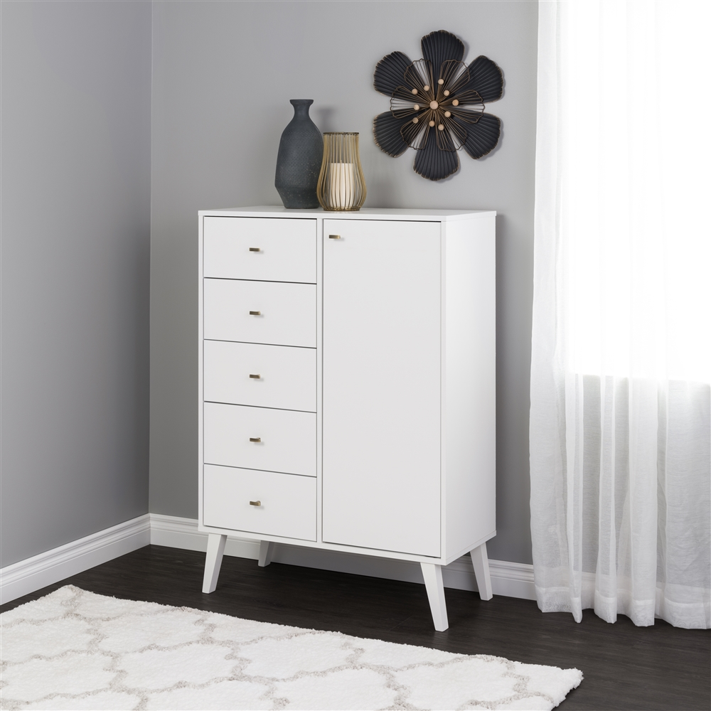 Prepac Milo White Pine 5-Drawer Combo Dresser 7 Prepac Milo White Pine 5-Drawer Combo Dresser - Image 5