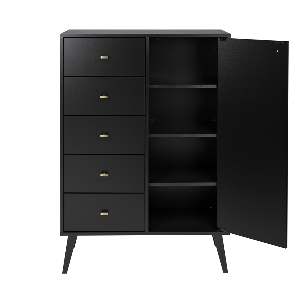 Prepac Milo Black Pine 5-Drawer Combo Dresser 8 Prepac Milo Black Pine 5-Drawer Combo Dresser - Image 6