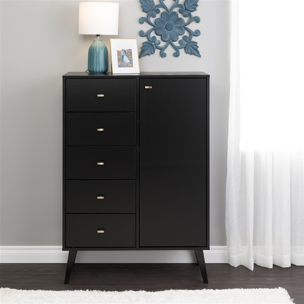 Prepac Milo Black Pine 5-Drawer Combo Dresser 10 Prepac Milo Black Pine 5-Drawer Combo Dresser - Image 8
