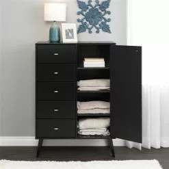 Prepac Milo Black Pine 5-Drawer Combo Dresser 14 Prepac Milo Black Pine 5-Drawer Combo Dresser -Prepac Shop 331062705 AlternateImage4