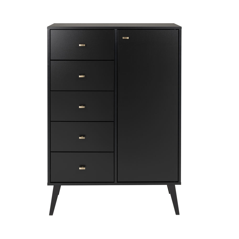 Prepac Milo Black Pine 5-Drawer Combo Dresser 3 Prepac Milo Black Pine 5-Drawer Combo Dresser