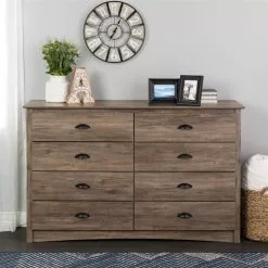 Prepac Salt Spring Drifted Grey Pine 8-Drawer Double Dresser -Prepac Shop 331062709 AlternateImage4