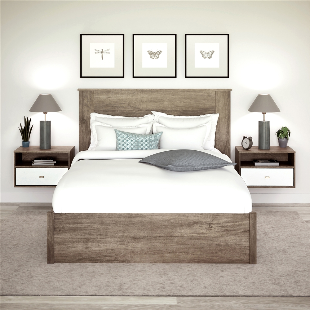 Prepac Drifted Grey And White Pine Nightstand - Set Of 2 3 Prepac Drifted Grey And White Pine Nightstand - Set Of 2