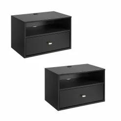 Prepac Black Pine Nightstand - Set Of 2